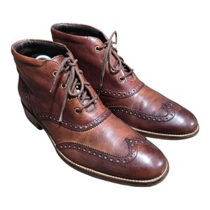 Cole Haan Liam Chukka II Men's  9 Wingtip Leather Ankle Boots Brogue Lace C11053